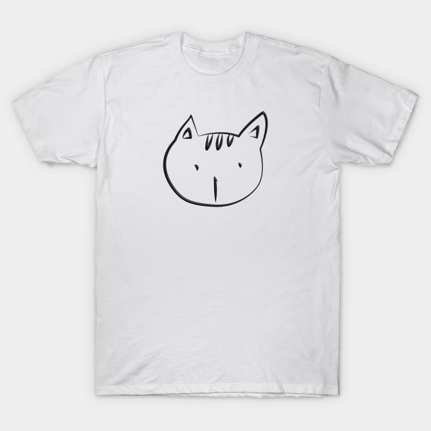 Yoongi's Cat Stamp Outline (Black) T-Shirt by loonylunaART